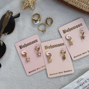 Bohomoon Stainless Steel Sydney Sun Hoop Earrings