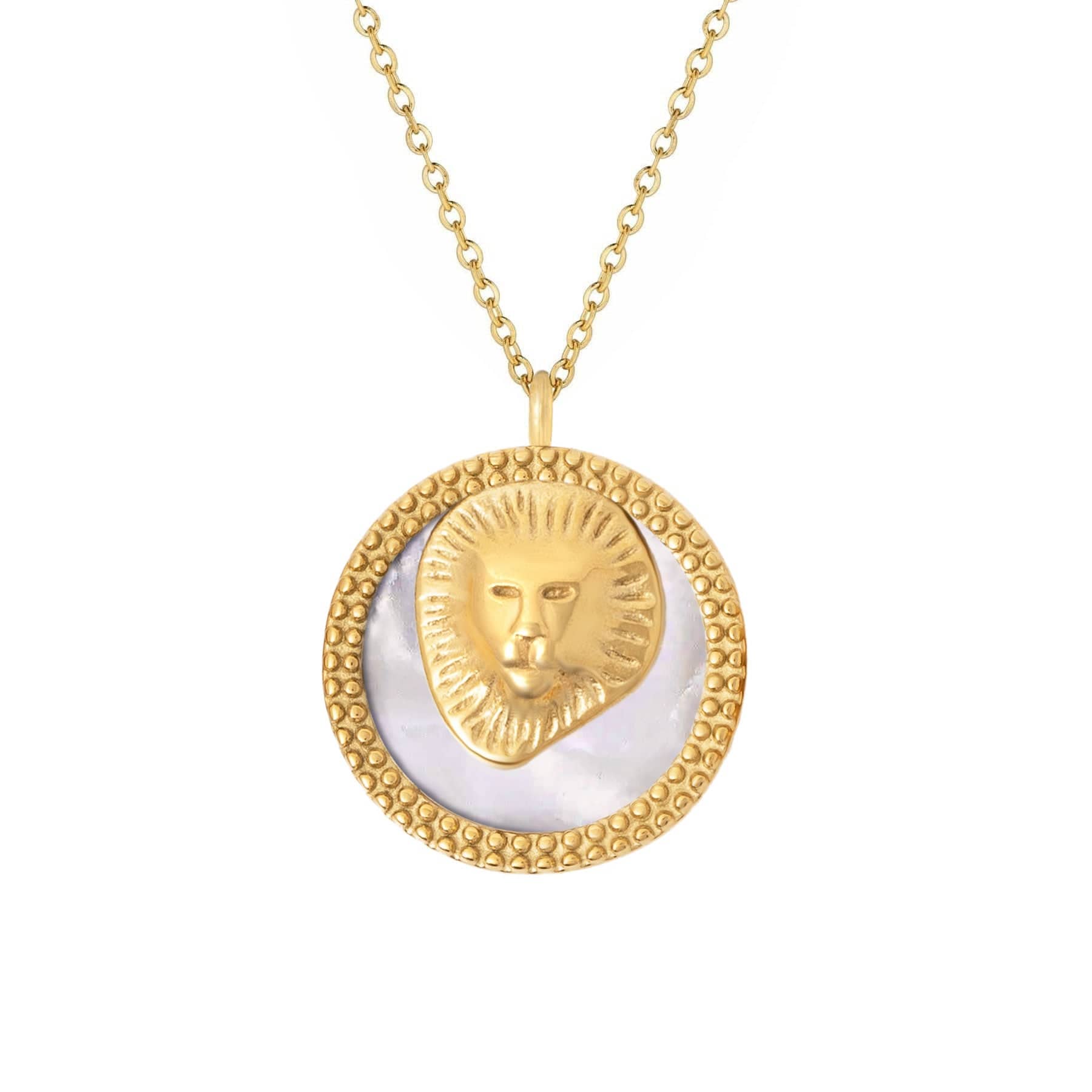 BohoMoon Stainless Steel Symbolic Zodiac Necklace Gold / Leo