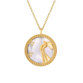 BohoMoon Stainless Steel Symbolic Zodiac Necklace Gold / Aquarius