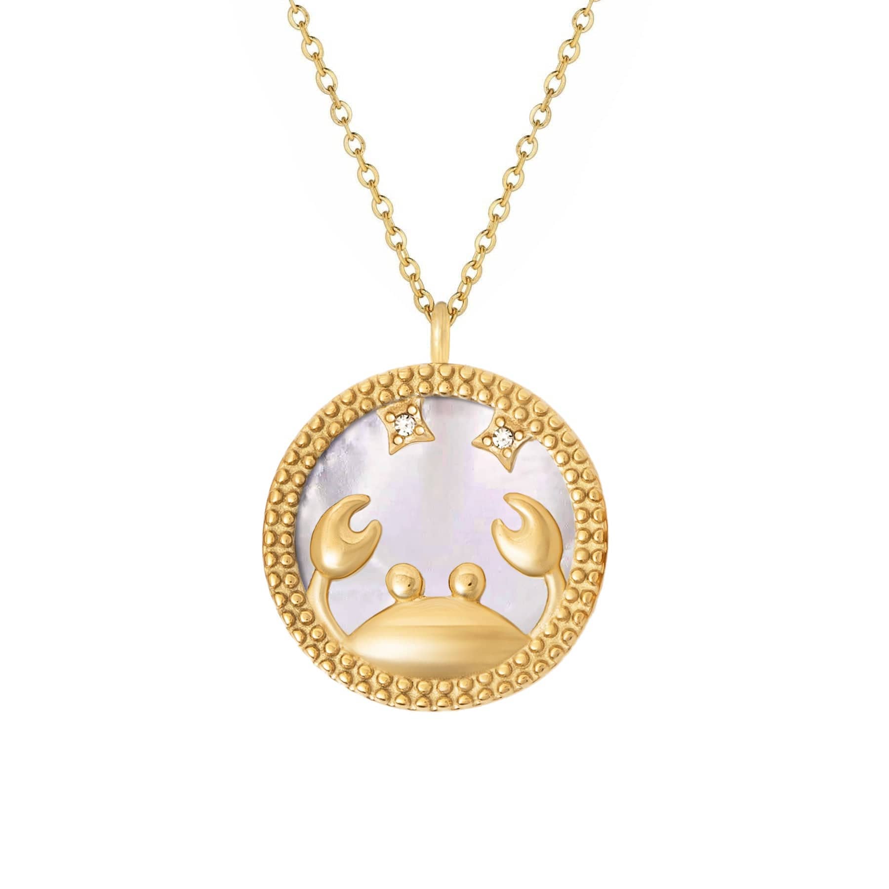 BohoMoon Stainless Steel Symbolic Zodiac Necklace Gold / Cancer