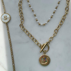 BohoMoon Stainless Steel Tangier TBar Necklace Gold