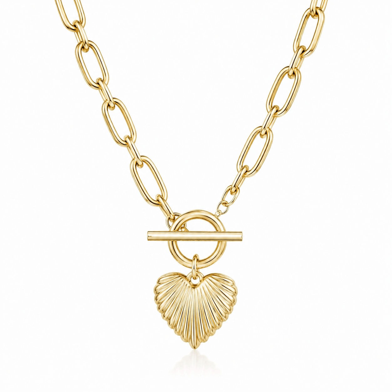 Bohomoon Stainless Steel Tender Heart TBar Necklace