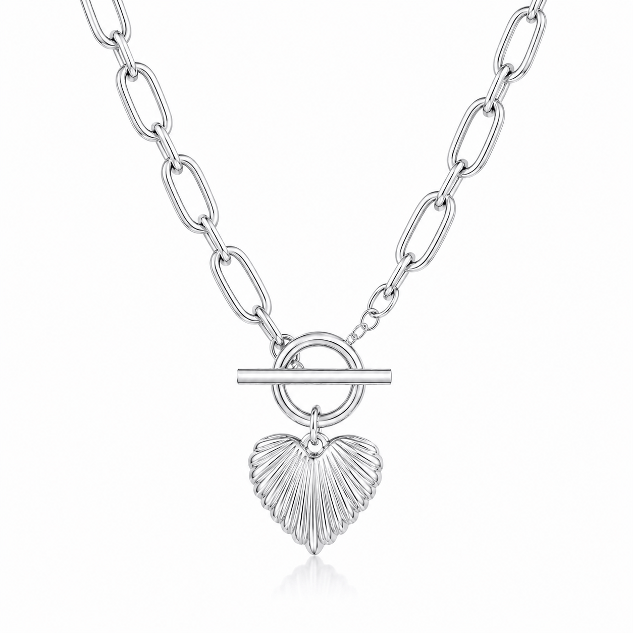 Bohomoon Stainless Steel Tender Heart TBar Necklace