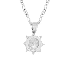 BohoMoon Stainless Steel Tesni Coin Necklace Silver
