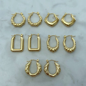 BohoMoon Stainless Steel Tessa Hoop Earrings Gold