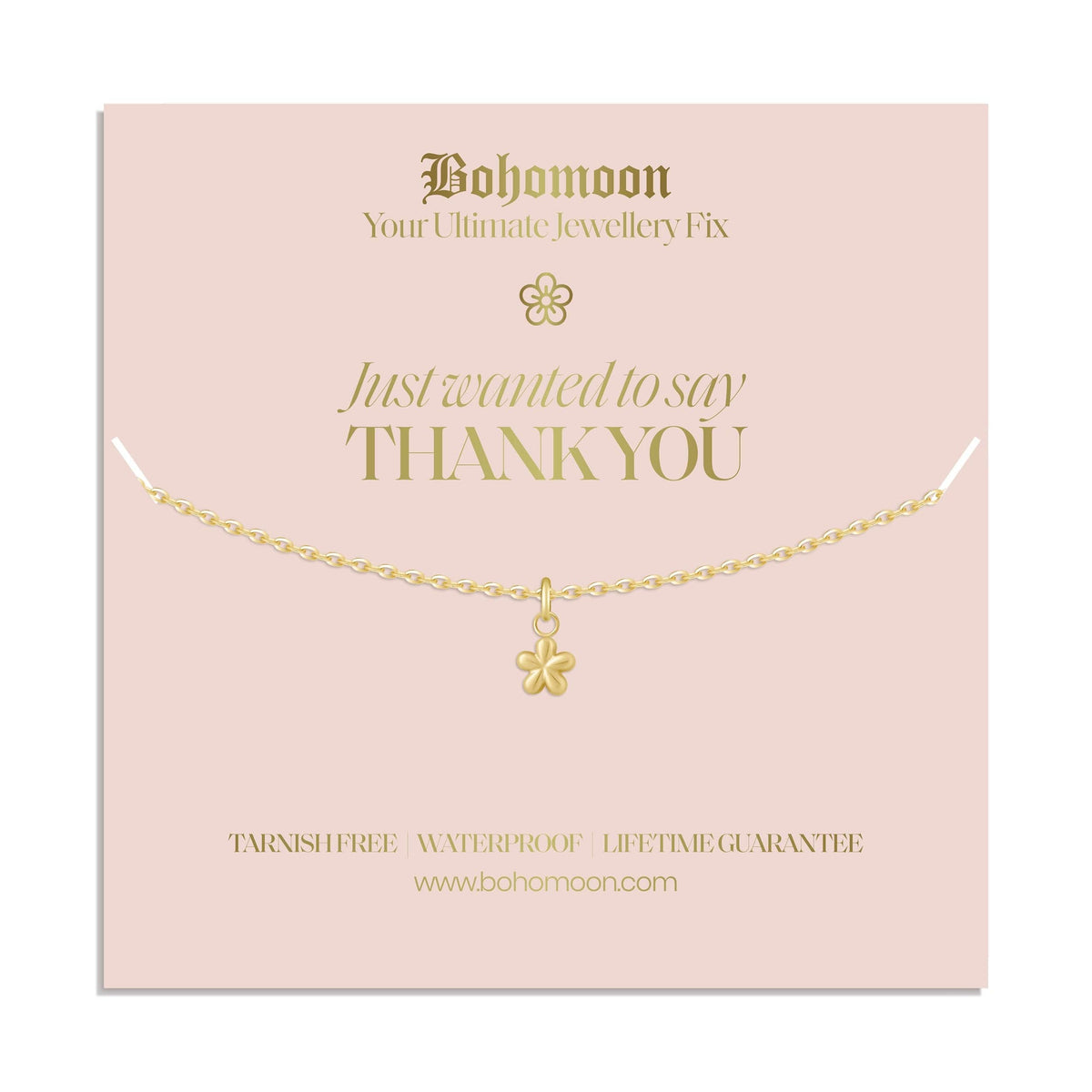 Bohomoon Stainless Steel Thank You Necklace
