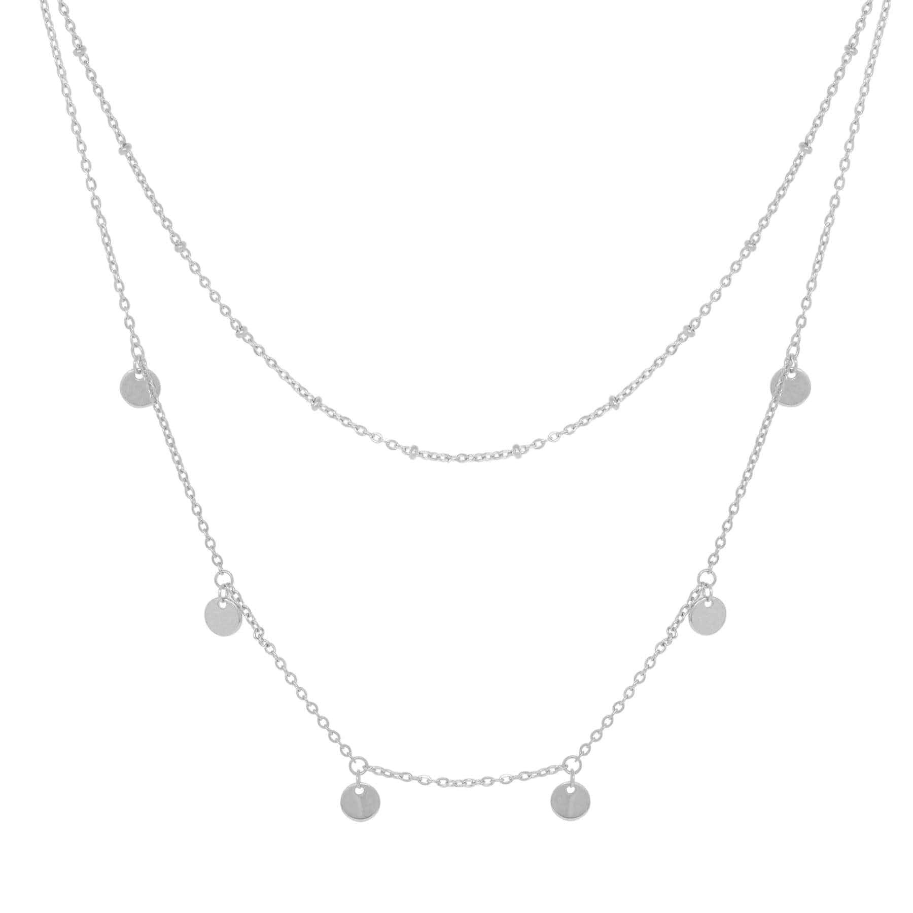 BohoMoon Stainless Steel Thea Layered Necklace Silver