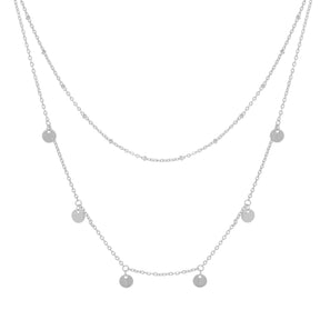 BohoMoon Stainless Steel Thea Layered Necklace Silver