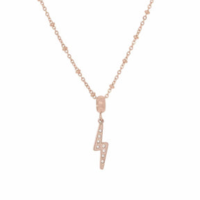 BohoMoon Stainless Steel Thunderbolt Necklace Rose Gold