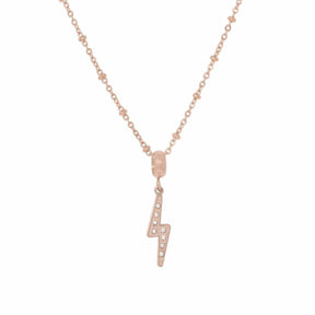 BohoMoon Stainless Steel Thunderbolt Necklace Rose Gold