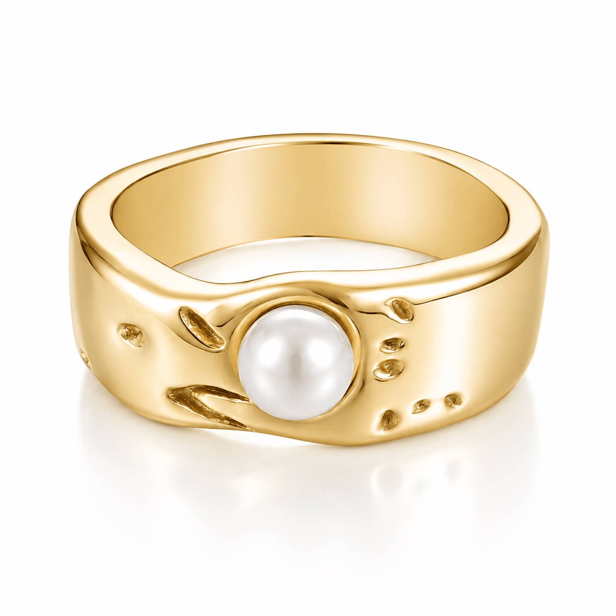 Bohomoon Stainless Steel Tiki Pearl Ring