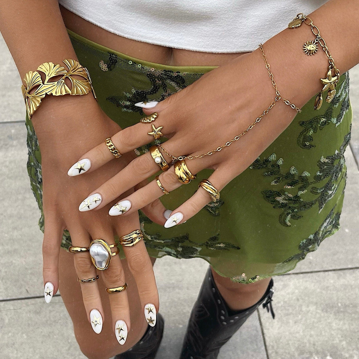 Bohomoon Stainless Steel Tiki Pearl Ring