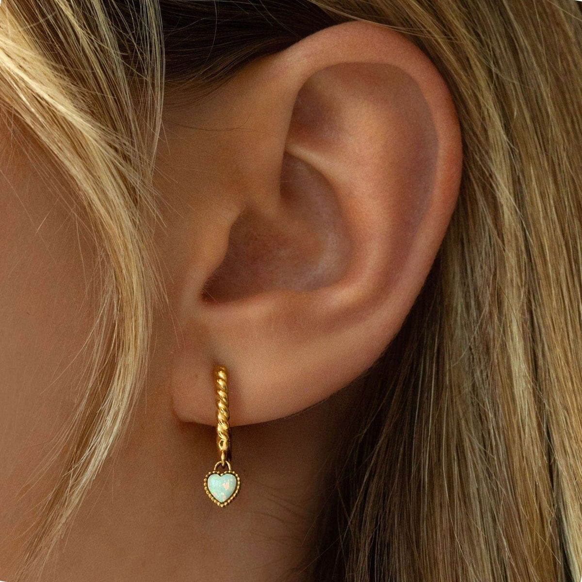 Bohomoon Stainless Steel Tilly Opal Hoop Earrings