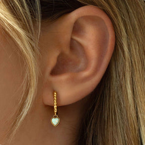 Bohomoon Stainless Steel Tilly Opal Hoop Earrings