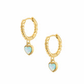 BohoMoon Stainless Steel Tilly Opal Hoop Earrings Gold