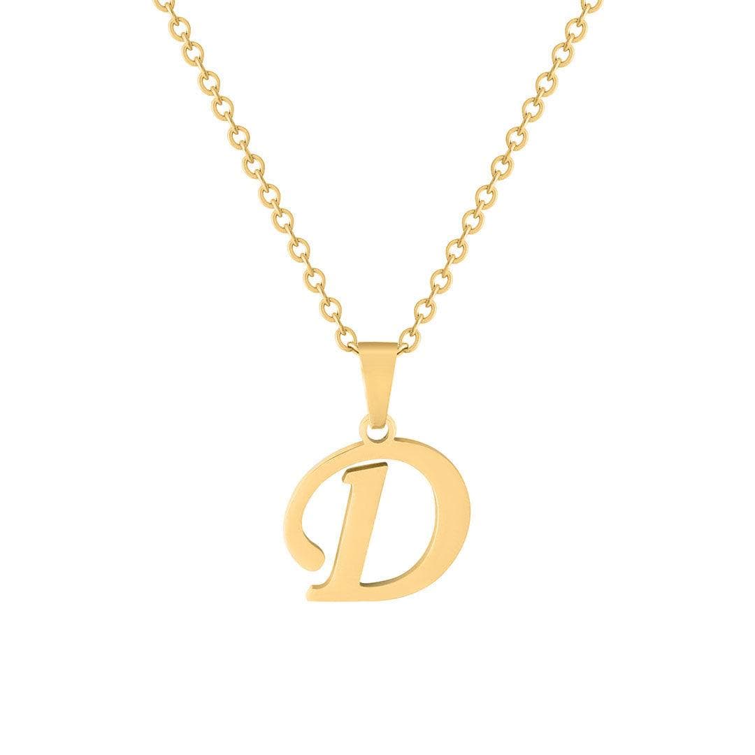 BohoMoon Stainless Steel Timeless Initial Necklace Gold / A