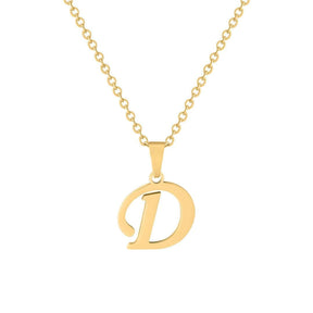 BohoMoon Stainless Steel Timeless Initial Necklace Gold / A