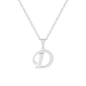 BohoMoon Stainless Steel Timeless Initial Necklace Silver / A