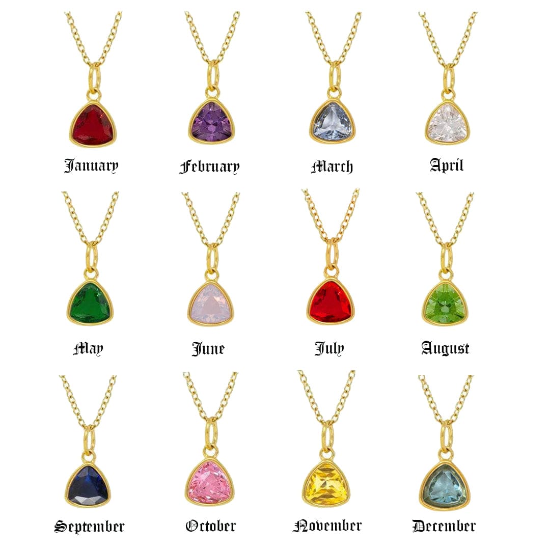 Bohomoon Stainless Steel Trio Birthstone Necklace