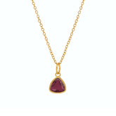 BohoMoon Stainless Steel Birthstone Necklace Gold / January