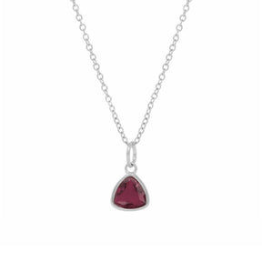 BohoMoon Stainless Steel Birthstone Necklace Silver / January