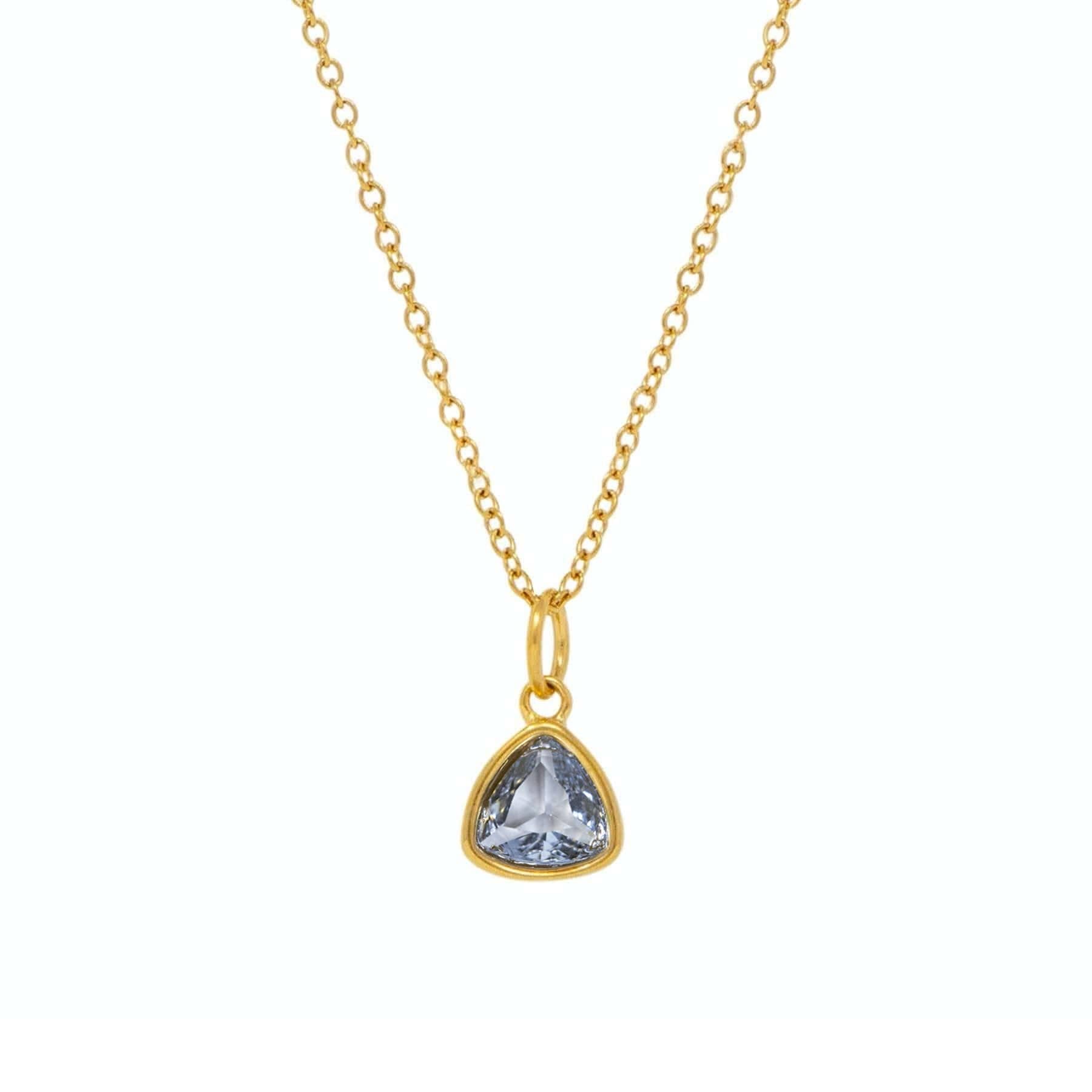 BohoMoon Stainless Steel Trio Birthstone Necklace Gold / March