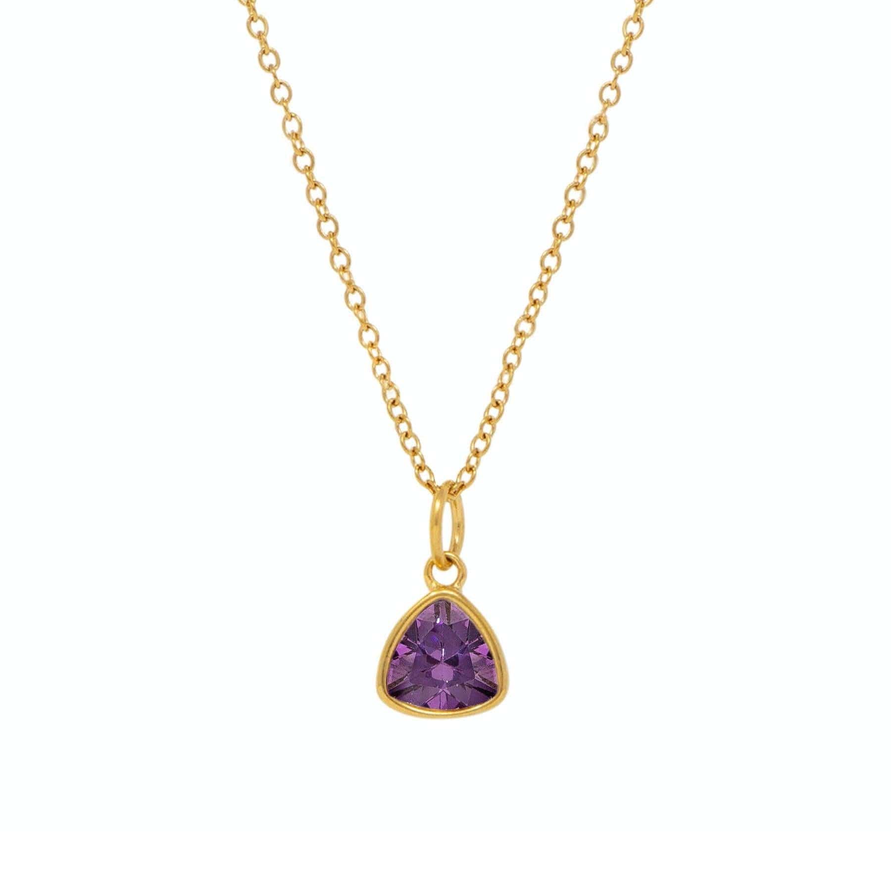 BohoMoon Stainless Steel Birthstone Necklace Gold / February