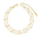 BohoMoon Stainless Steel Triple Ball Anklet Gold