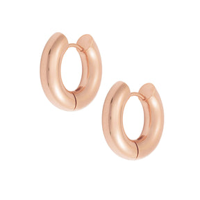 BohoMoon Stainless Steel Tube Hoop Earrings Rose Gold