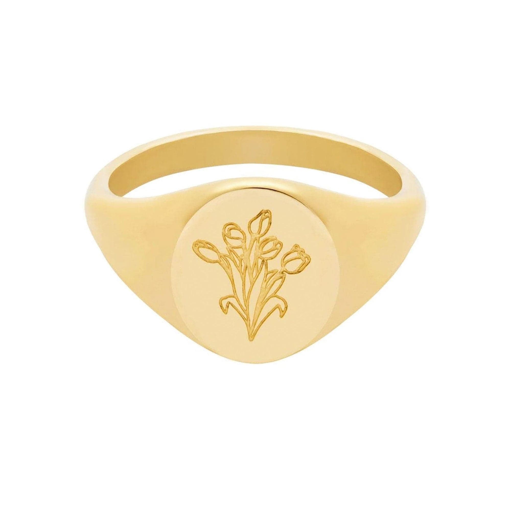 BohoMoon Stainless Steel Tulips Signet Ring