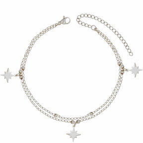 BohoMoon Stainless Steel Twilight Anklet Silver