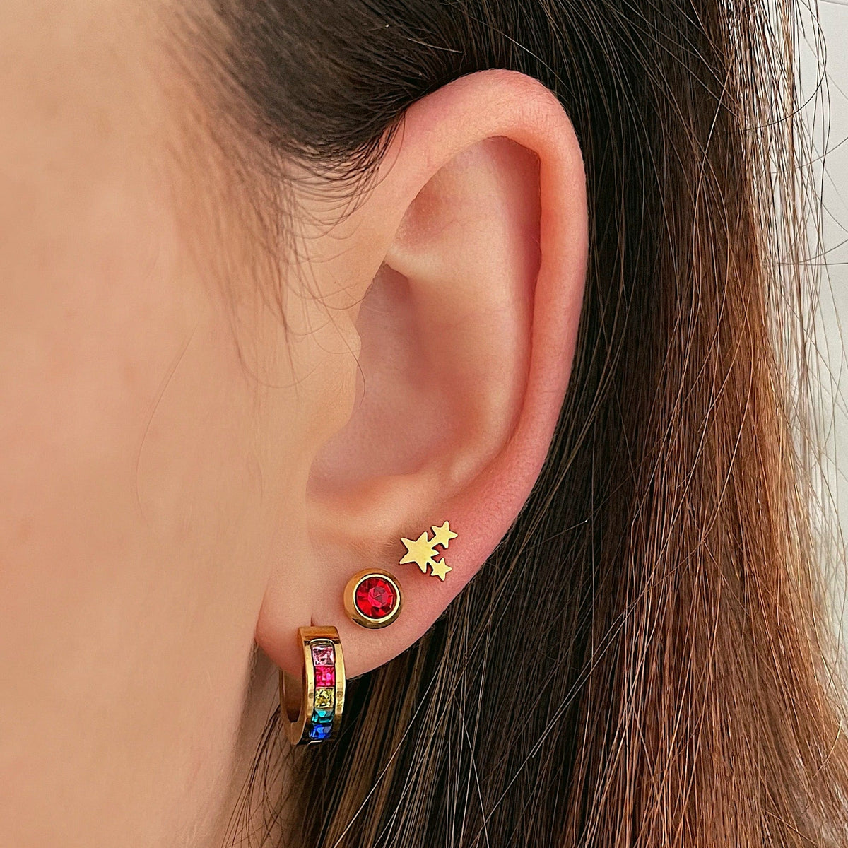 BohoMoon Stainless Steel Twinkle Star Stud Earrings Gold