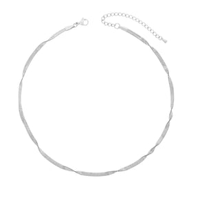 BohoMoon Stainless Steel Twist Necklace Silver