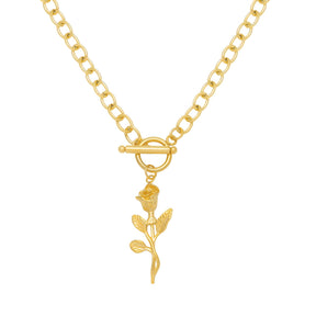 BohoMoon Stainless Steel Valerie Rose Tbar Necklace Gold