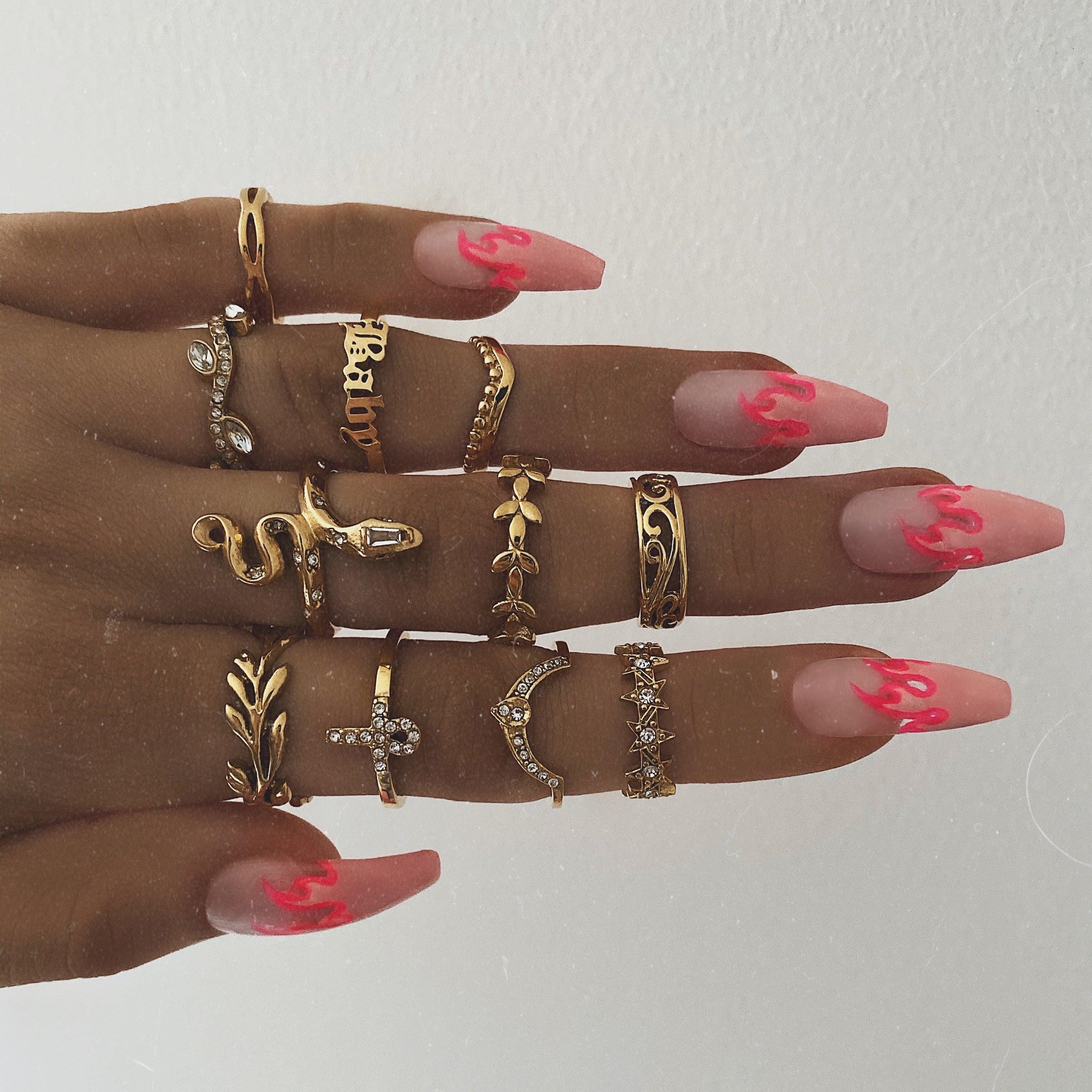 BohoMoon Stainless Steel Varsity Star Ring