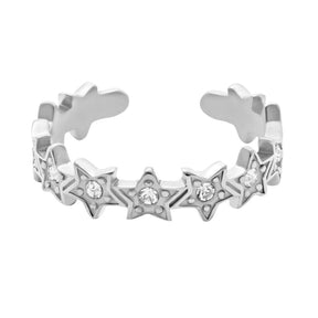 BohoMoon Stainless Steel Varsity Star Ring Silver / US 4 / UK H / EUR 46 / (xxsmall)