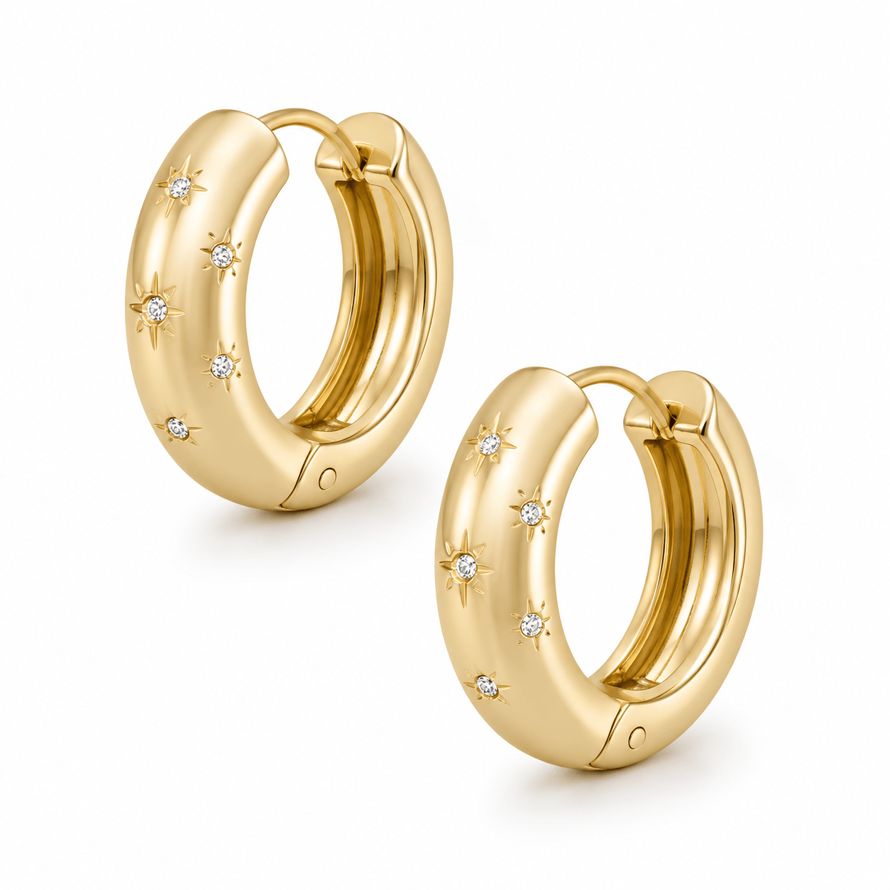 Bohomoon Stainless Steel Vega Star Hoop Earrings