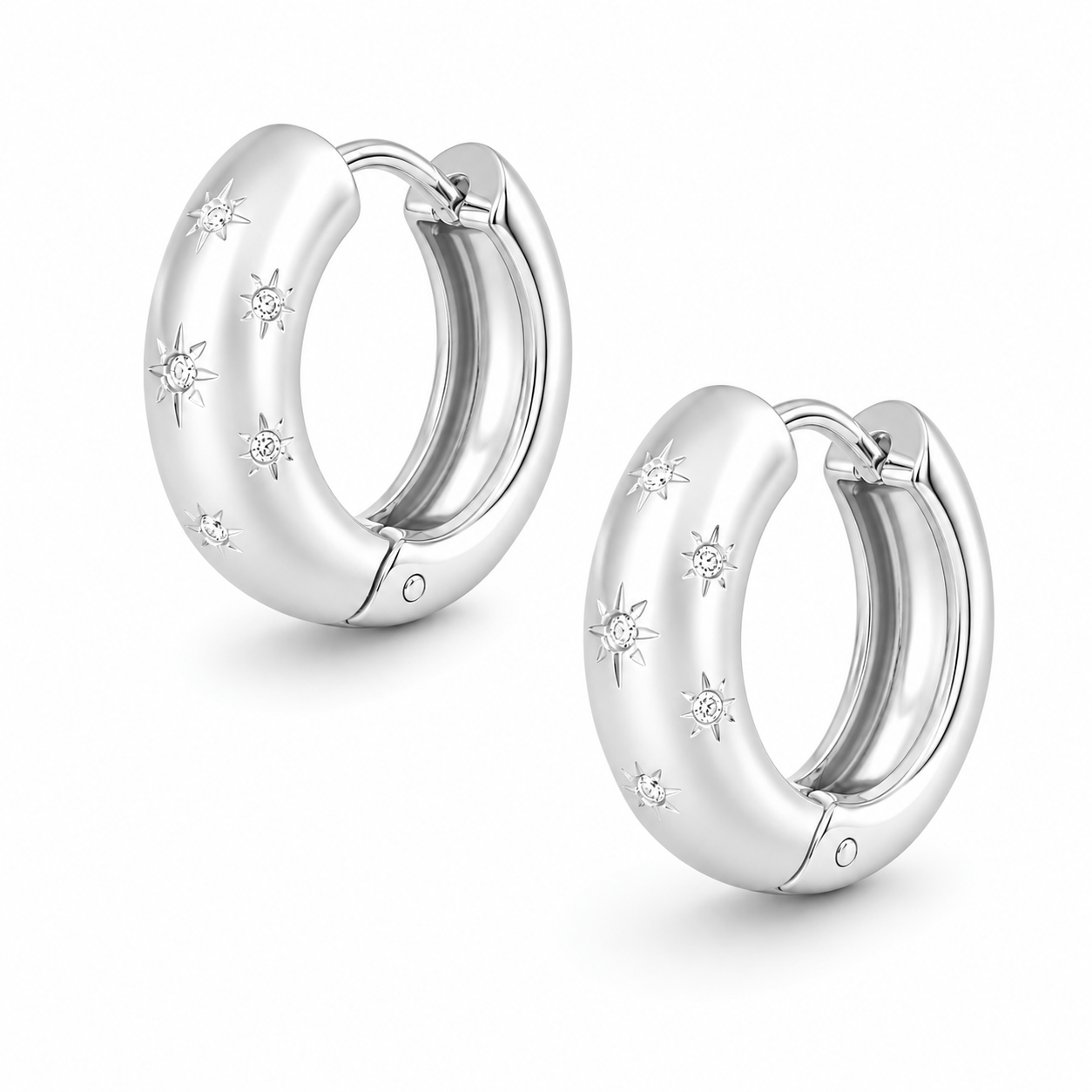 Bohomoon Stainless Steel Vega Star Hoop Earrings
