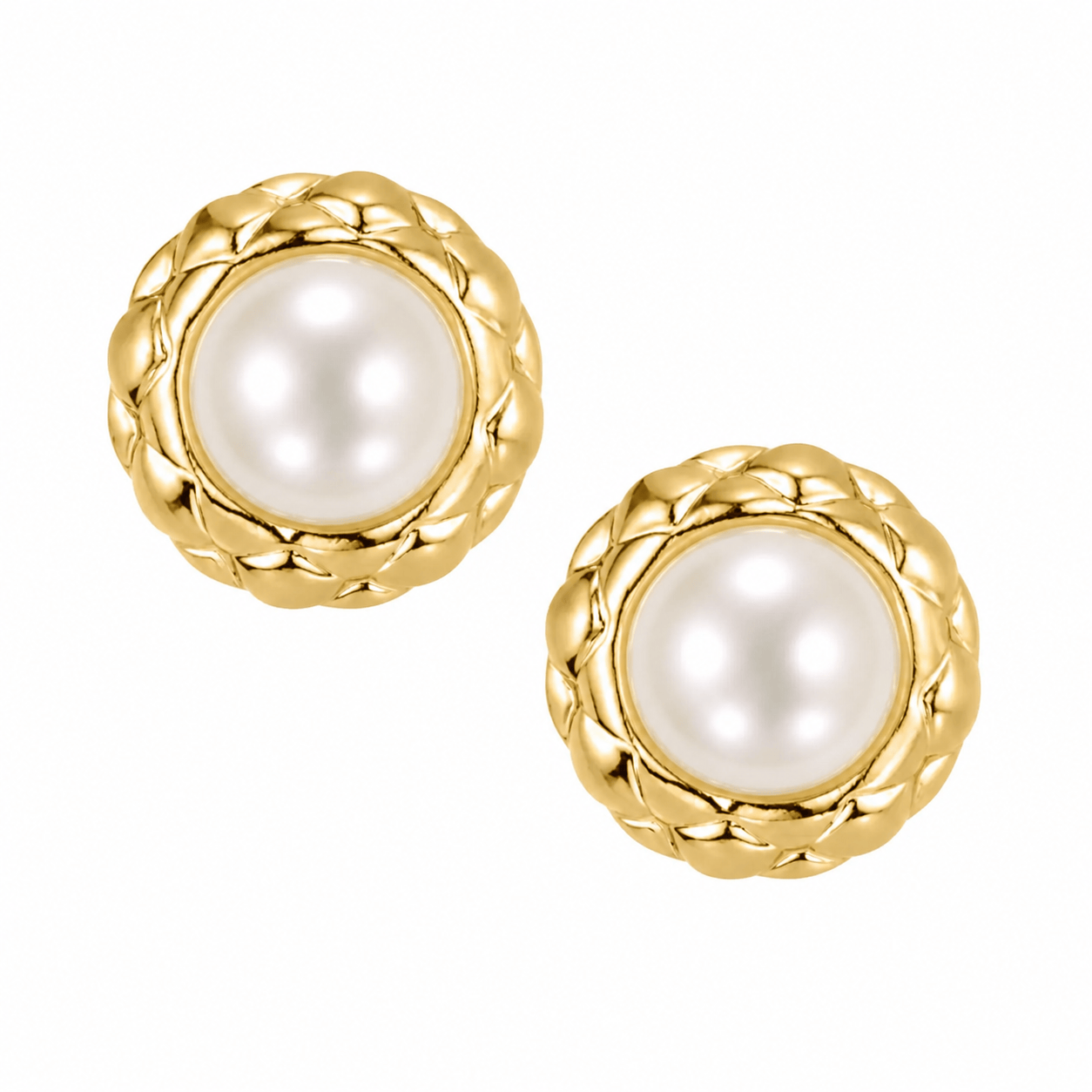 Bohomoon Stainless Steel Veil Pearl Stud Earrings