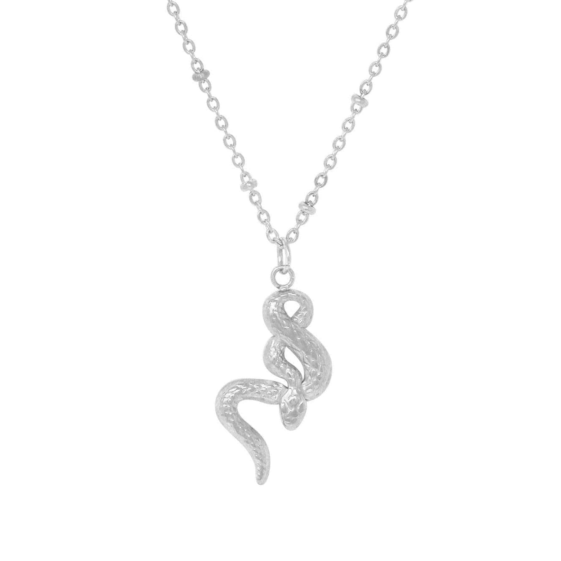 BohoMoon Stainless Steel Venom Snake Necklace Silver