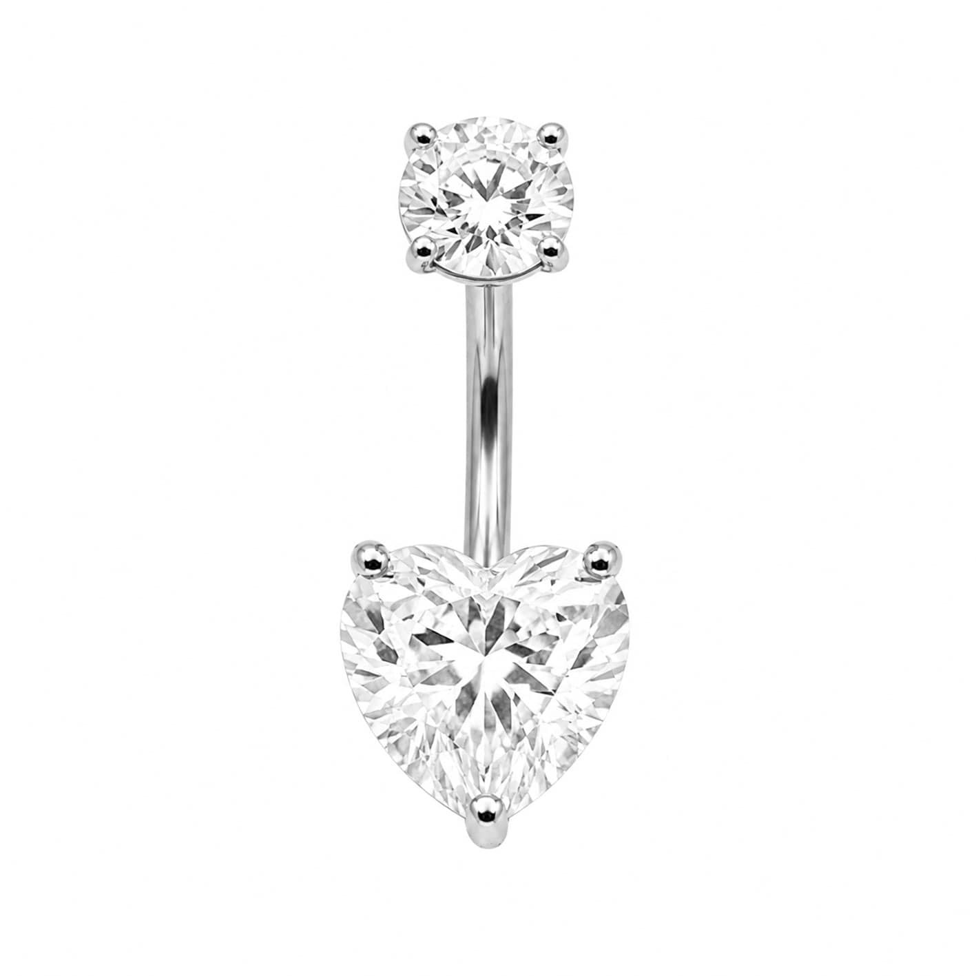 Bohomoon Stainless Steel Verona Heart Belly Bar