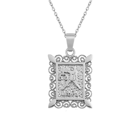 BohoMoon Stainless Steel Vintage Zodiac Necklace Silver / Capricorn
