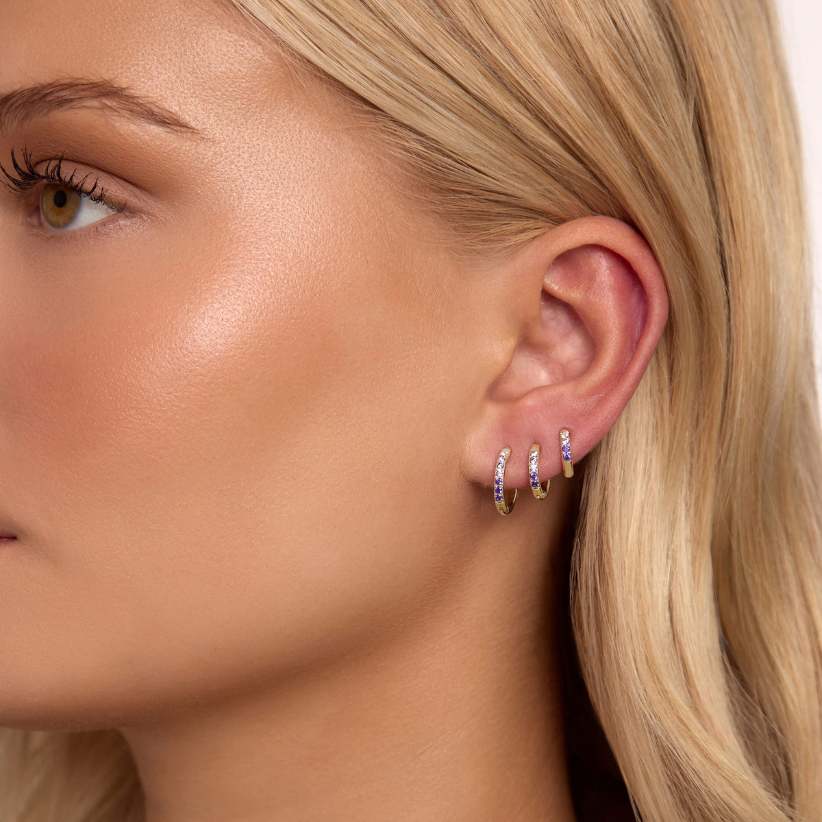Bohomoon Stainless Steel Violet Hoop Earrings
