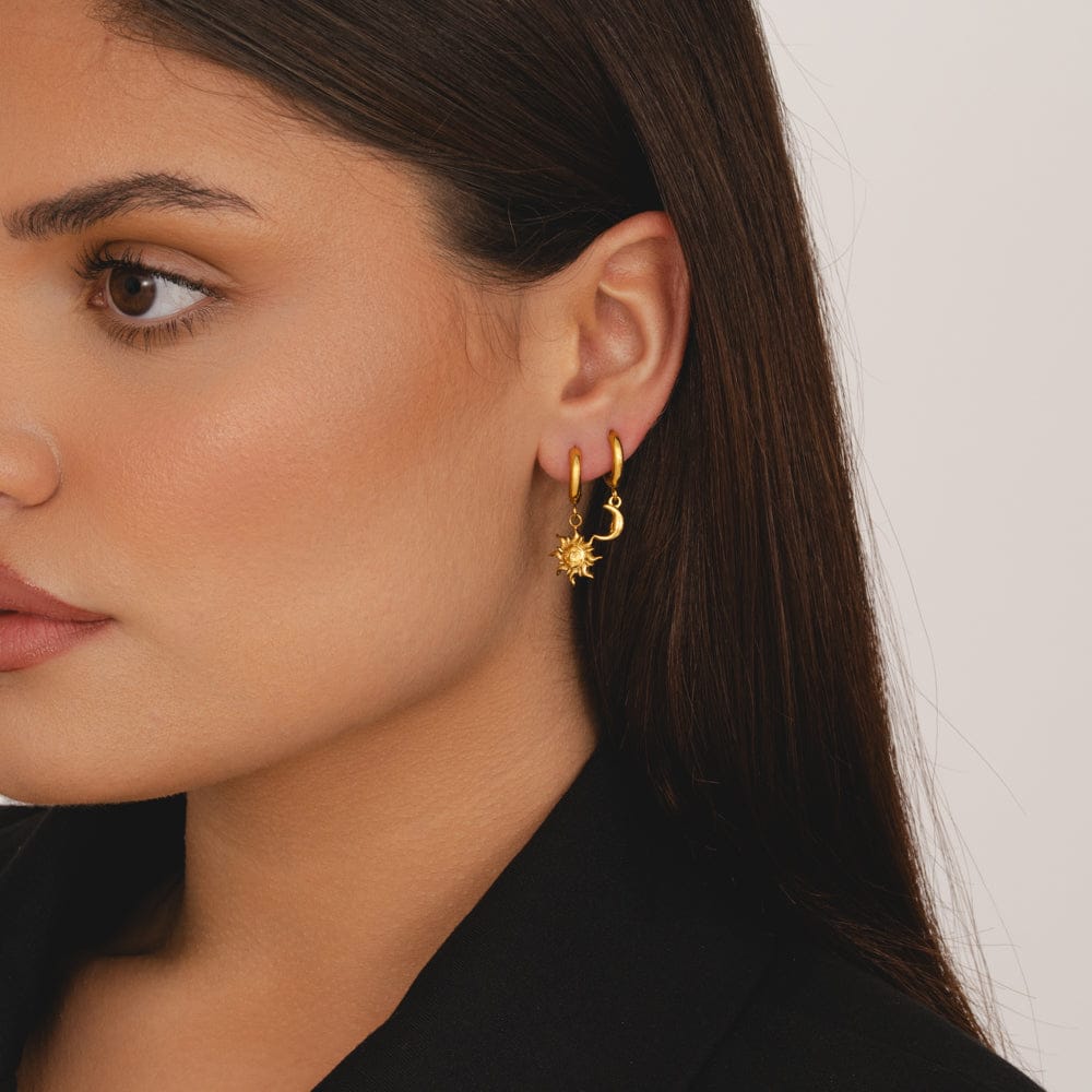 Bohomoon Stainless Steel Vision Sun Hoop Earrings