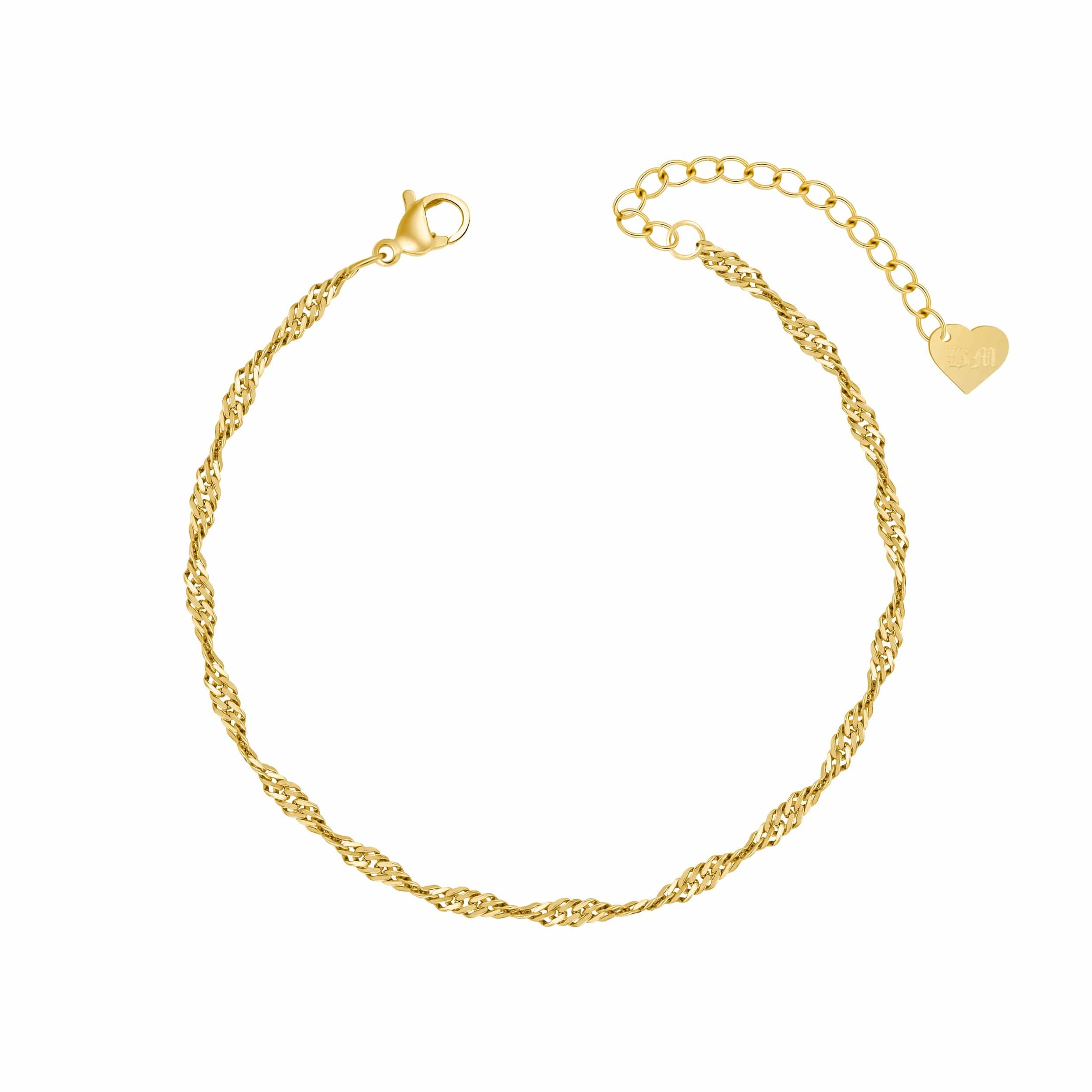 Bohomoon Stainless Steel Waterwave Anklet