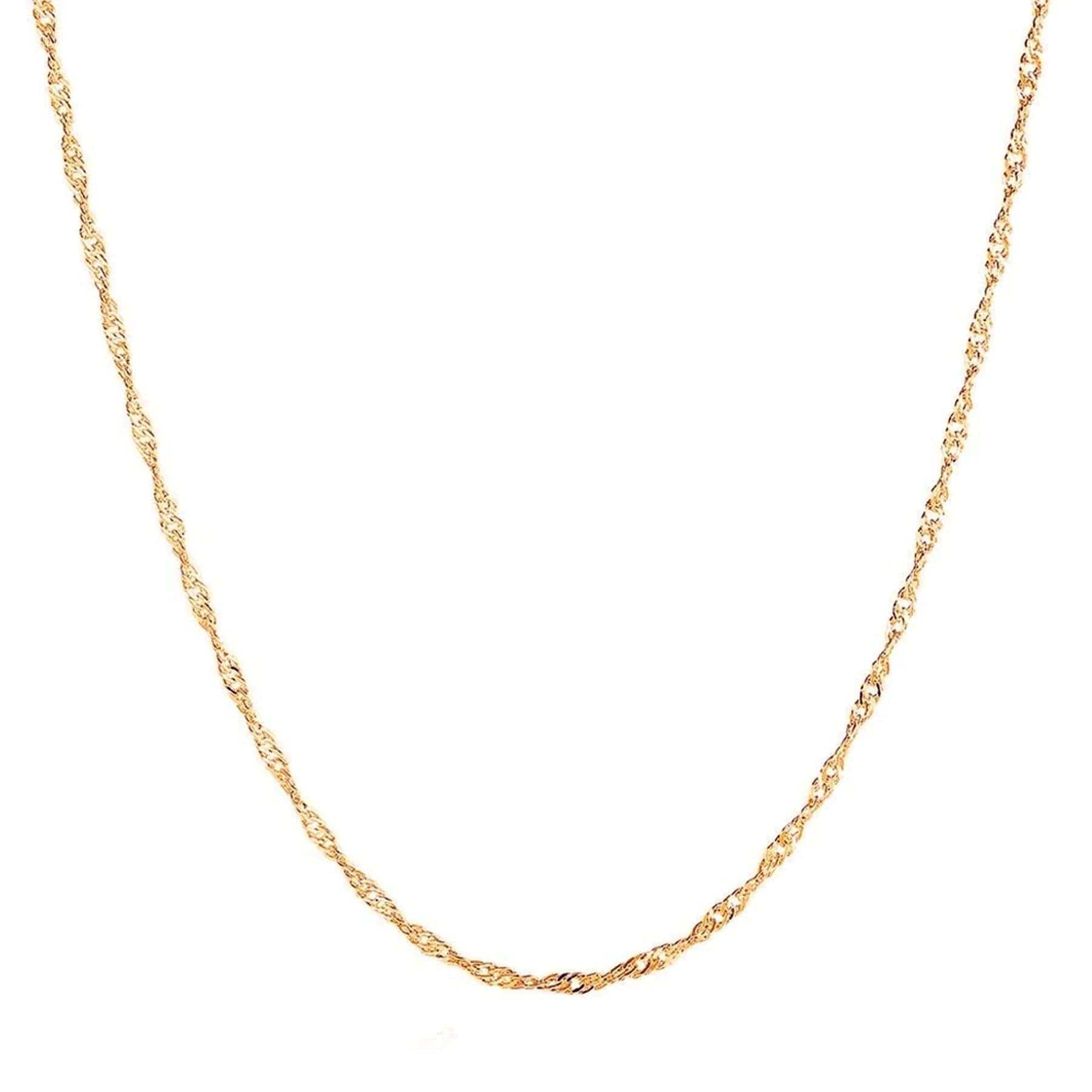 BohoMoon Stainless Steel Waterwave Chain Gold / 18" / 45cm (+5cm extender)