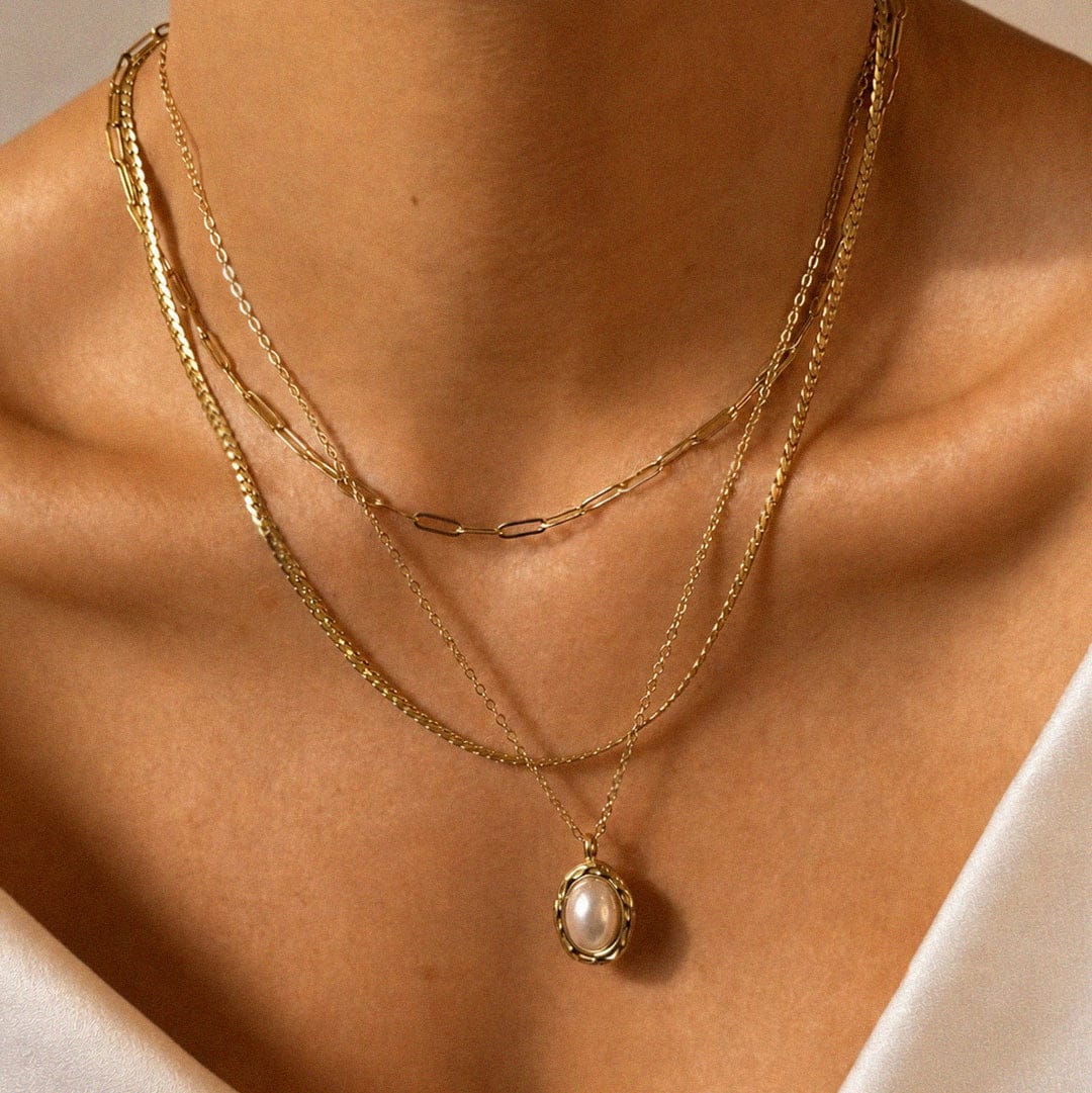 Bohomoon Stainless Steel Whisper Pearl Necklace