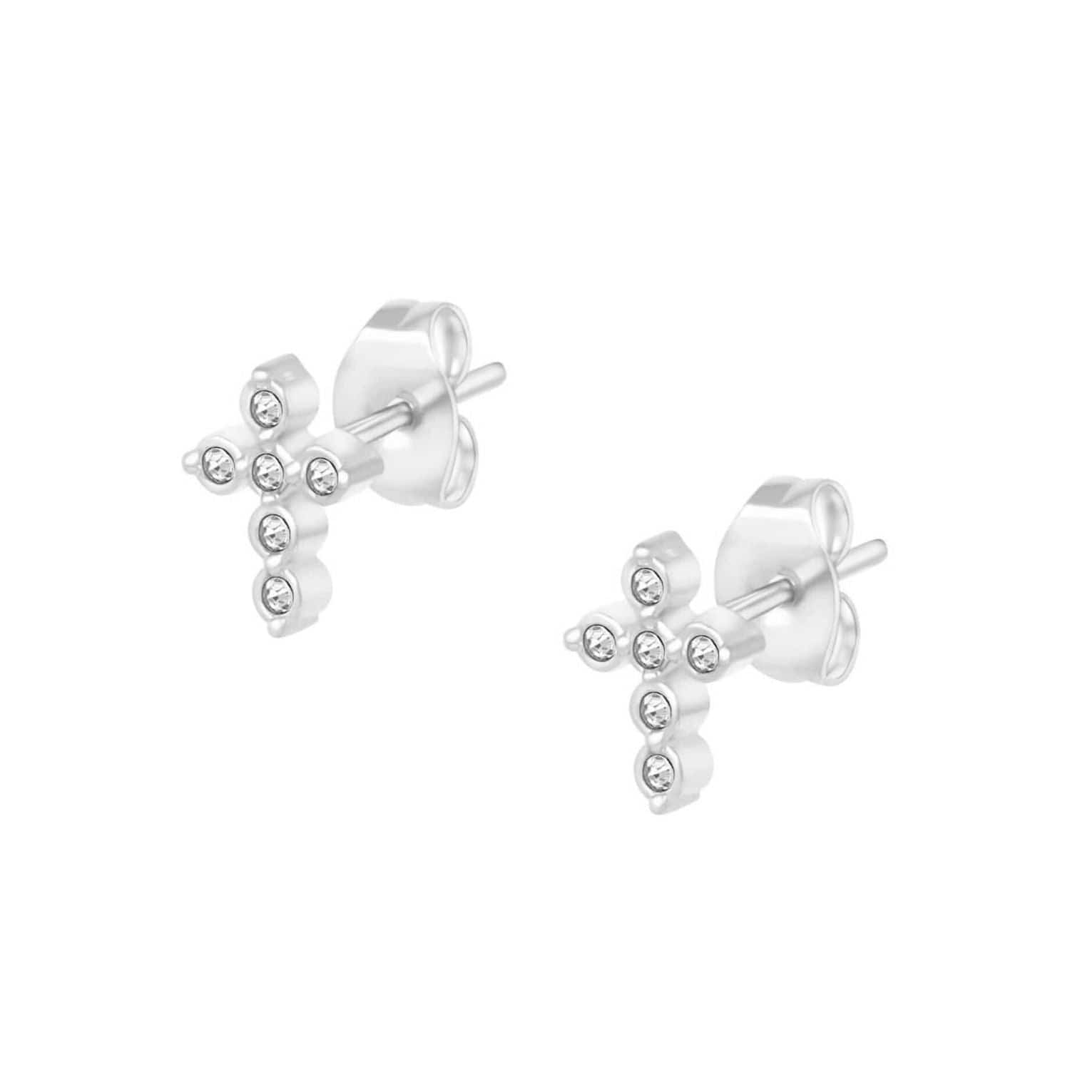 Bohomoon Stainless Steel Yolanda Cross Stud Earrings