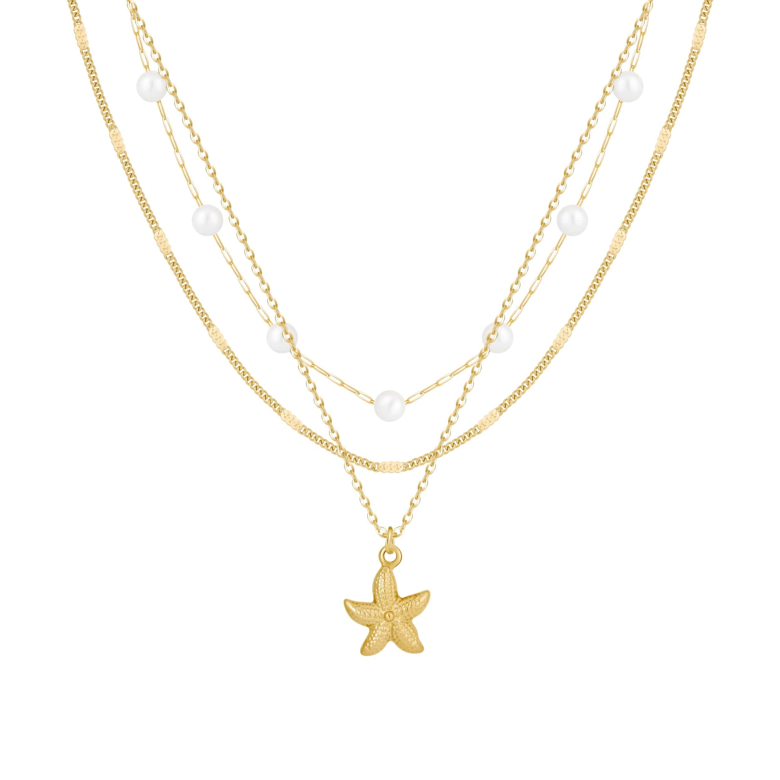 Bohomoon Stainless Steel Youth Pearl Layered Necklace