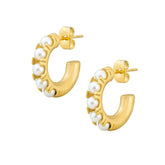 BOHOMOON Stainless Steel Zana Pearl Hoop Earrings Gold